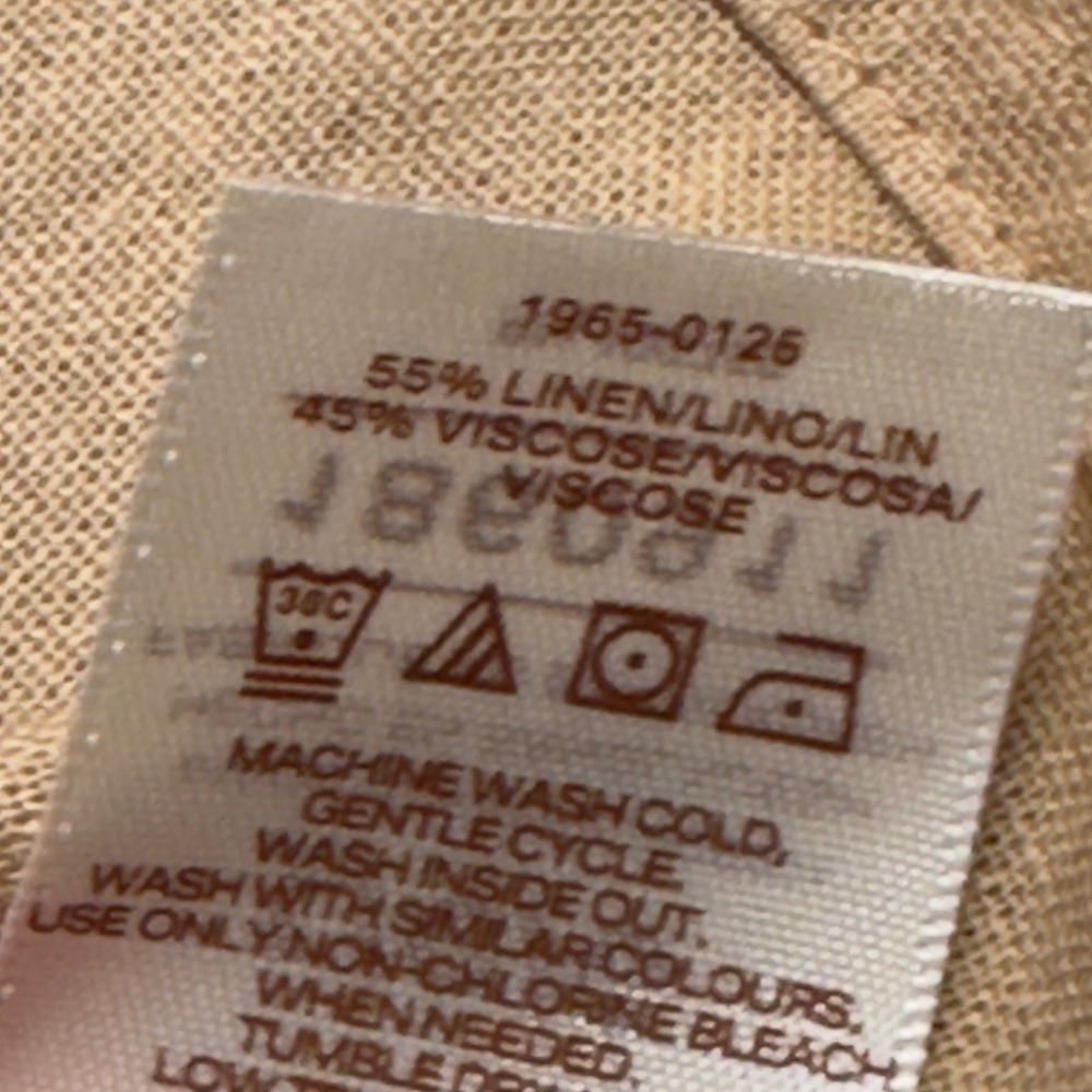 Scotch & Soda Amsterdam Linen Blend Shirt Mens Large Tan Short Sleeve Button Up - Picture 5 of 9